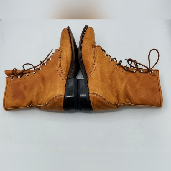 Laredo Vintage Y2K Leather Lace-up Ropes Boots In Light Brown Size 6 M - Picture 8 of 16